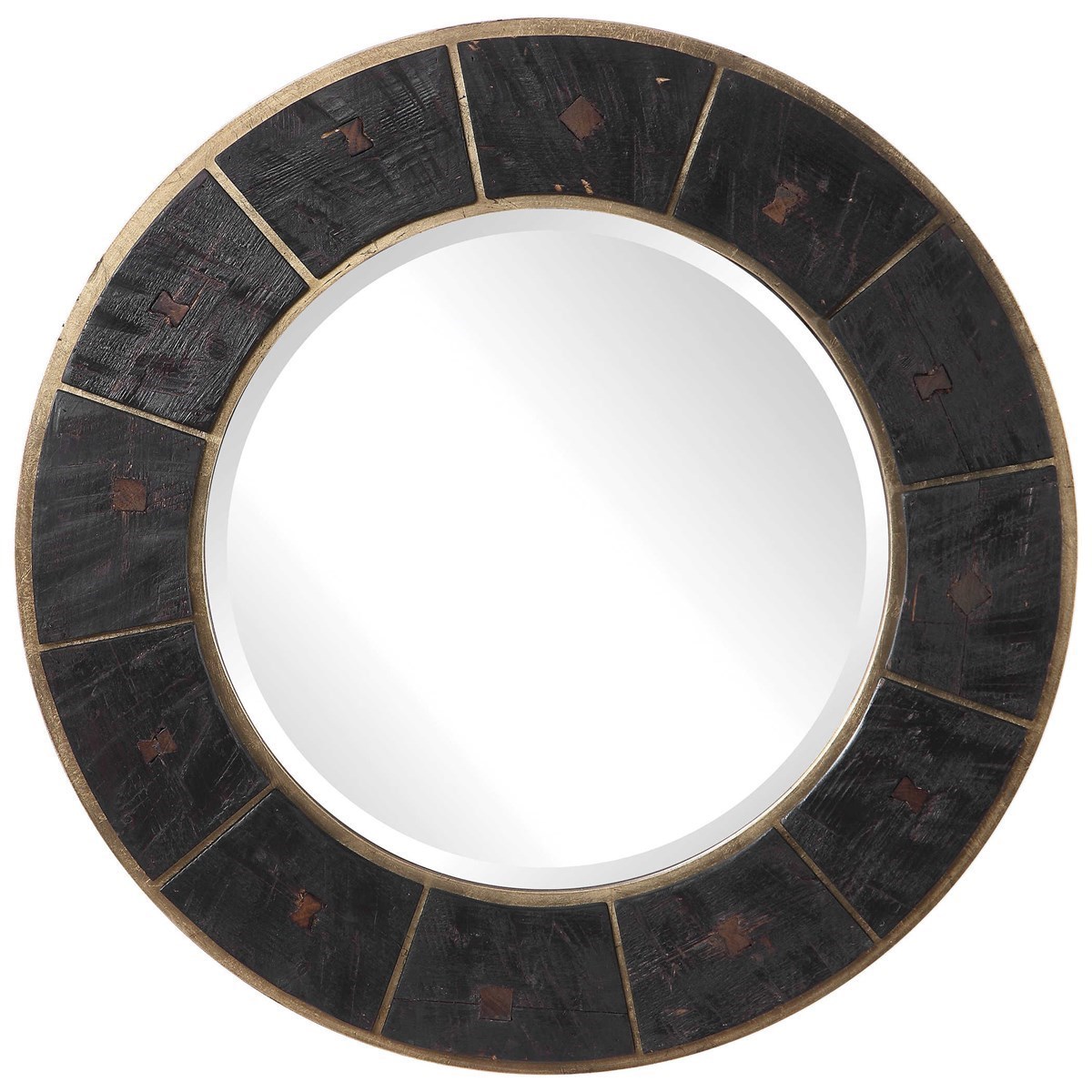 Uttermost Mirrors Round Kerensa Dark Wood Round Mirror Wayside
